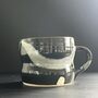 Abstract Splash Medium 300ml Coffee Mug In Cream, Black Or Turquoise, thumbnail 8 of 12
