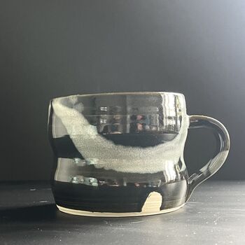 Abstract Splash Medium 300ml Coffee Mug In Cream, Black Or Turquoise, 8 of 12