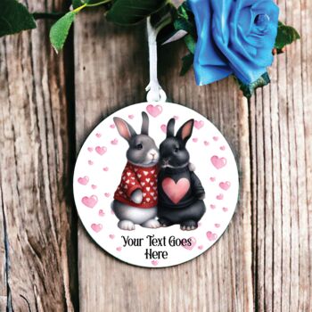 Personalised Rabbit Couple Love Decoration B, 2 of 2