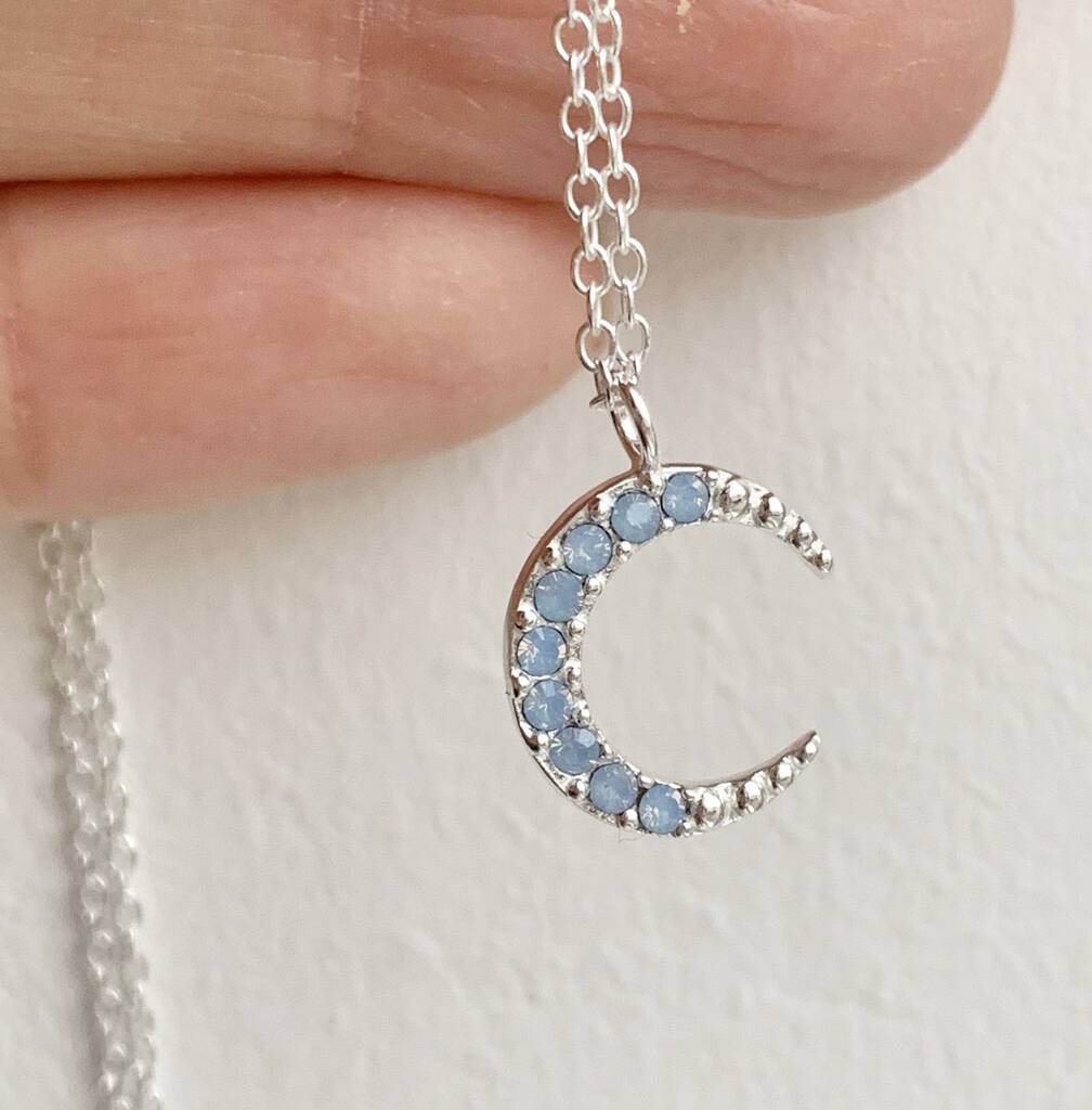Sterling Silver Fairy Crescent Moon Pendant Necklace Made With Swarovski  Crystals, Fantasy Jewelry, Fairy Necklace, Fairy Lover - Etsy