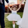 Sparkly Tulle Heart Back Flower Girl Dress, thumbnail 4 of 12