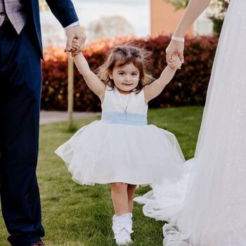 Sparkly Tulle Heart Back Flower Girl Dress, 4 of 12