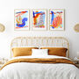 Blue And Orange Abstract Leaf Art Print, thumbnail 7 of 12