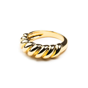 Luxe Chunky Croissant Ring In 14k Gold Vermeil Plated By Naked Palm ...