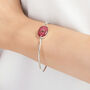 Poppy Bangle | Sterling Silver Oval Charm | Gold Plated Option, thumbnail 1 of 8
