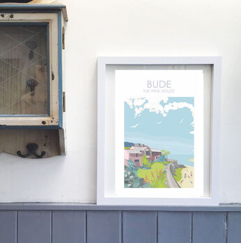 The Pink House Bude Cornwall Print, 5 of 5