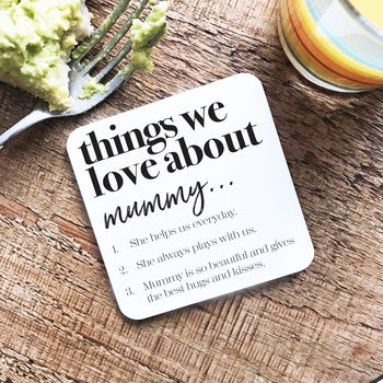 Personalised Things We Love About Nanny Grandma Coaster, 3 of 3
