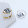 Crushed Diamond Silver And Gold Plated Rotating Ring, thumbnail 1 of 5