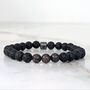 Men's Garnet And Lava Bead January Birthstone Bracelet, thumbnail 3 of 9