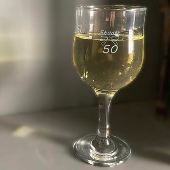 Personalised 50th Birthday Wine Glass Gift, 2 of 7
