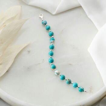 Turquoise Bracelet With Sterling Silver Balls, 9 of 9