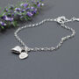 Personalised Double Heart Bracelet Sterling Silver, thumbnail 1 of 2