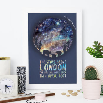 Personalised Bear And Cub Star Chart Print, 2 of 6