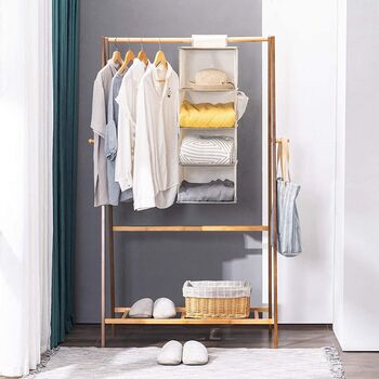 Beige Hanging Wardrobe Storage Organiser, 2 of 7