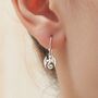 Tiny Dragon Drop Hook Earrings In Sterling Silver, thumbnail 1 of 10