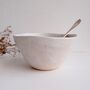 Handmade White Speckled Pottery Cereal Bowl, thumbnail 1 of 6