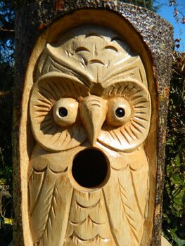 Solid Bird House Hand Carved From Wood, 4 of 7