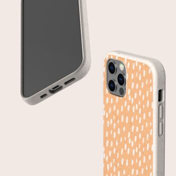 Orange Rain Dots Biodegradable Phone Case, 4 of 8