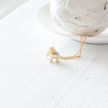 Gold Plated Elephant Necklace, 5 of 8