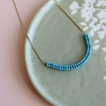 Turquoise Gemstone Beaded Necklace, 2 of 6