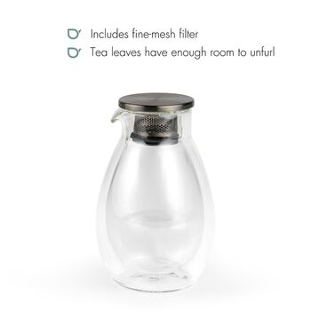 Teamaster Teapot Double Wall Borosilicate Glass 200ml, 2 of 6