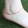 Golden Brass Floral Minimalist Foot Payal Anklet, thumbnail 1 of 6