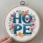 Hope Four Letter Floral Modern Cross Stitch Kit, thumbnail 1 of 2