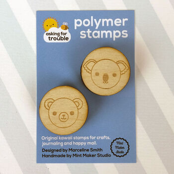 Bear And Koala Kawaii Polymer Stamp Set, 6 of 6