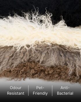 100% Natural Mongolian Sheepskin Rug Medium, 7 of 12