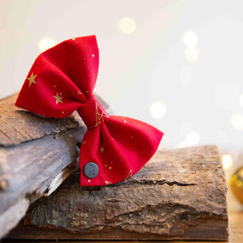 Red Christmas Star Dog Bow Tie, 2 of 5