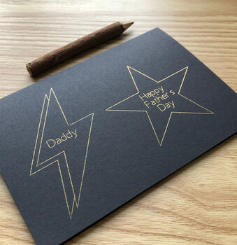 Personalised Father's Day Lightning Bolt And Star Card, 6 of 7