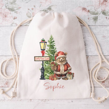 Personalised Bear Christmas Gift Sack, 2 of 2