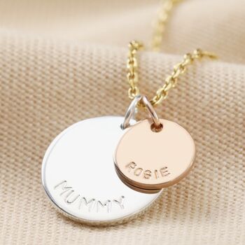 Personalised Double Disc Charm Necklace, 7 of 11