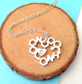 Love Chemistry With Initial Heart Geometric Necklace, 9 of 12