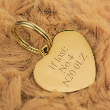 Gold Heart Steel Pet ID Tag, 3 of 3