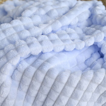 Personalised Blue Embossed Baby Blanket, 6 of 8