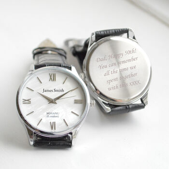 Personalised Mother Of Pearl Wrist Watch Handmade, 2 of 4