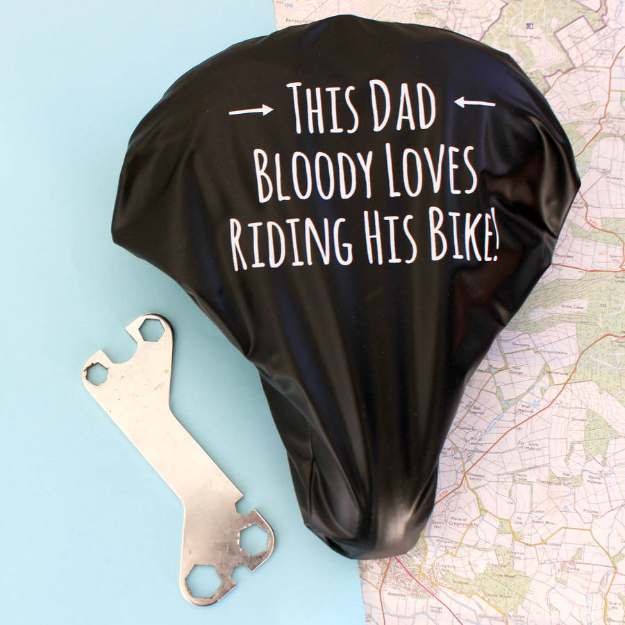 Dads Bike Seat Rain Cover Novelty Cyclist Gift By Kelly Connor Designs
