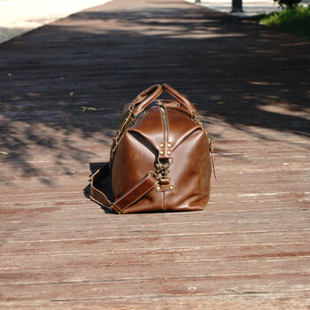 Zip Detail Genuine Leather Holdall, 10 of 12
