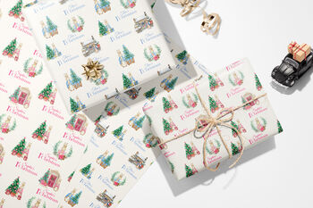 Baby's 1st Christmas Wrapping Paper, Pink Or Blue Bunny, 3 of 9