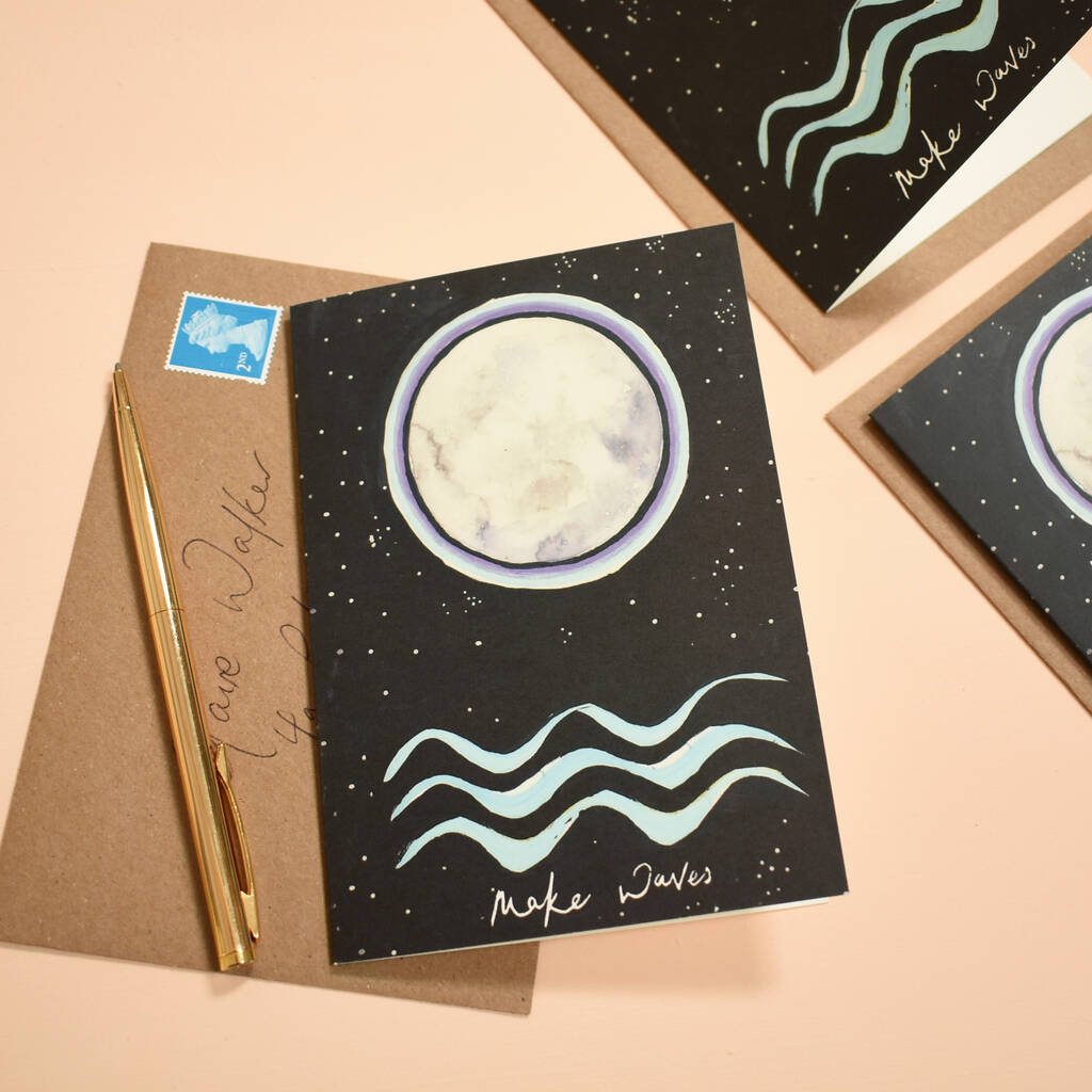 Moon Make Waves Ecological Greeting Card, 1 of 2