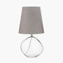 Clear Glass And Grey Shade Table Lamp, thumbnail 3 of 10