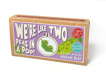 We're Like Two Peas In A Pod! Mini Matchbox Cross Stitch Kit, 4 of 6