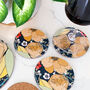Round Placemats Set Heatproof Chica Camellia Navy, thumbnail 8 of 12
