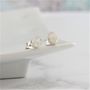Moonstone And Silver Stud Earrings, thumbnail 1 of 9