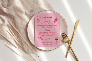 Personalised Handwritten Doodle Wedding Menu, 2 of 2