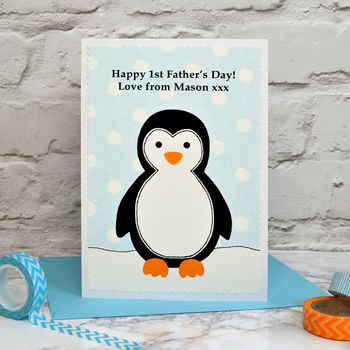 'Penguin' Personalised First Father's Day Card, 2 of 2