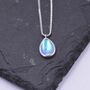 Sterling Silver Aurora Moonstone Pendant Necklace, thumbnail 3 of 10