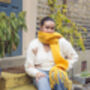 Yellow Colour Block Warm Wrap Scarf, thumbnail 4 of 5