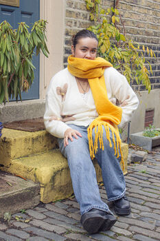 Yellow Colour Block Warm Wrap Scarf, 4 of 5